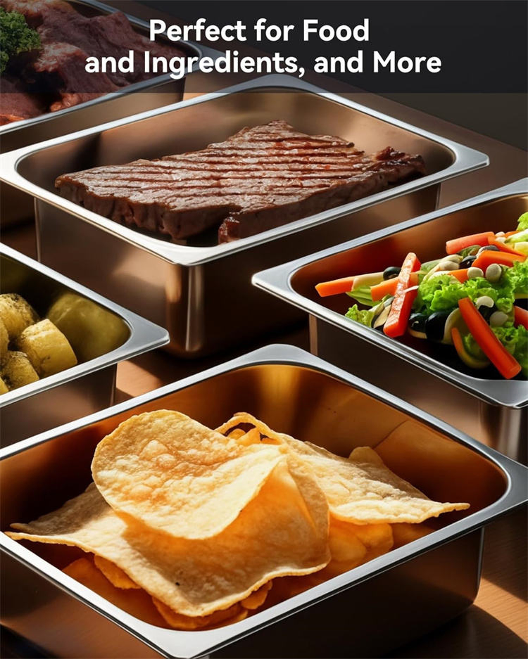 Factory Wholesale Stainless Steel Food Prep Serving Breading Pan Trays