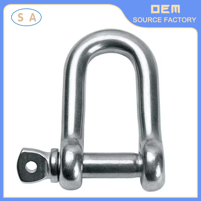 Heavy Duty Shape Anchor Shackle D-Type Stainless Steel 304/316/Carbon Steel Metal Forging Shackle Bow Lifting Shackle for Rigging