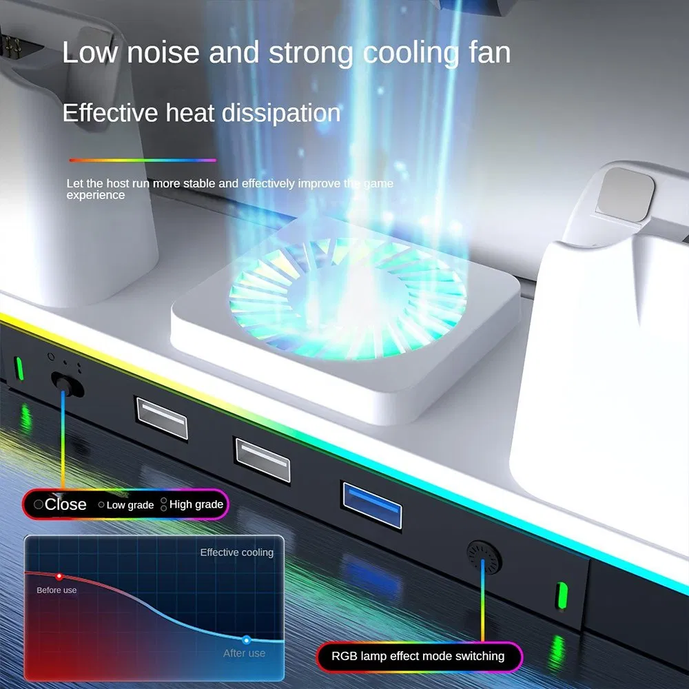 Wholesale Charging Dock for PS5 Slim / PRO Stand and Cooling Station with Controller Charger RGB Light