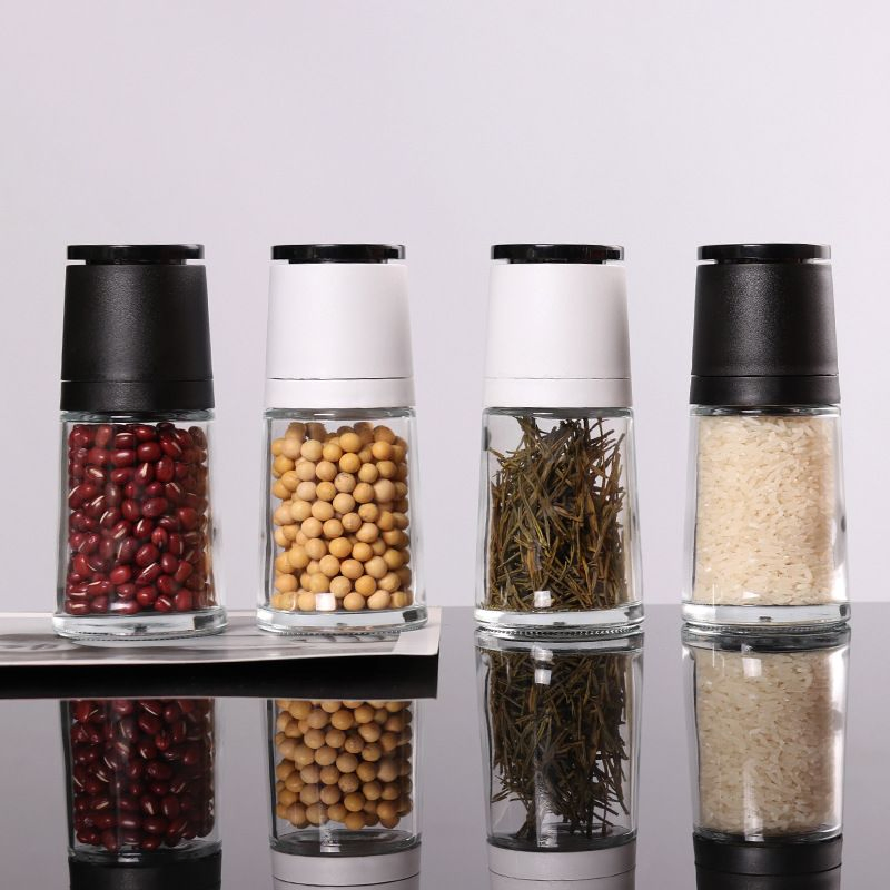 100ml Ceramic Core Spice Grinder Bottle Manual Plastic Salt and Pepper Mill Core Herb Grinder Lid Set