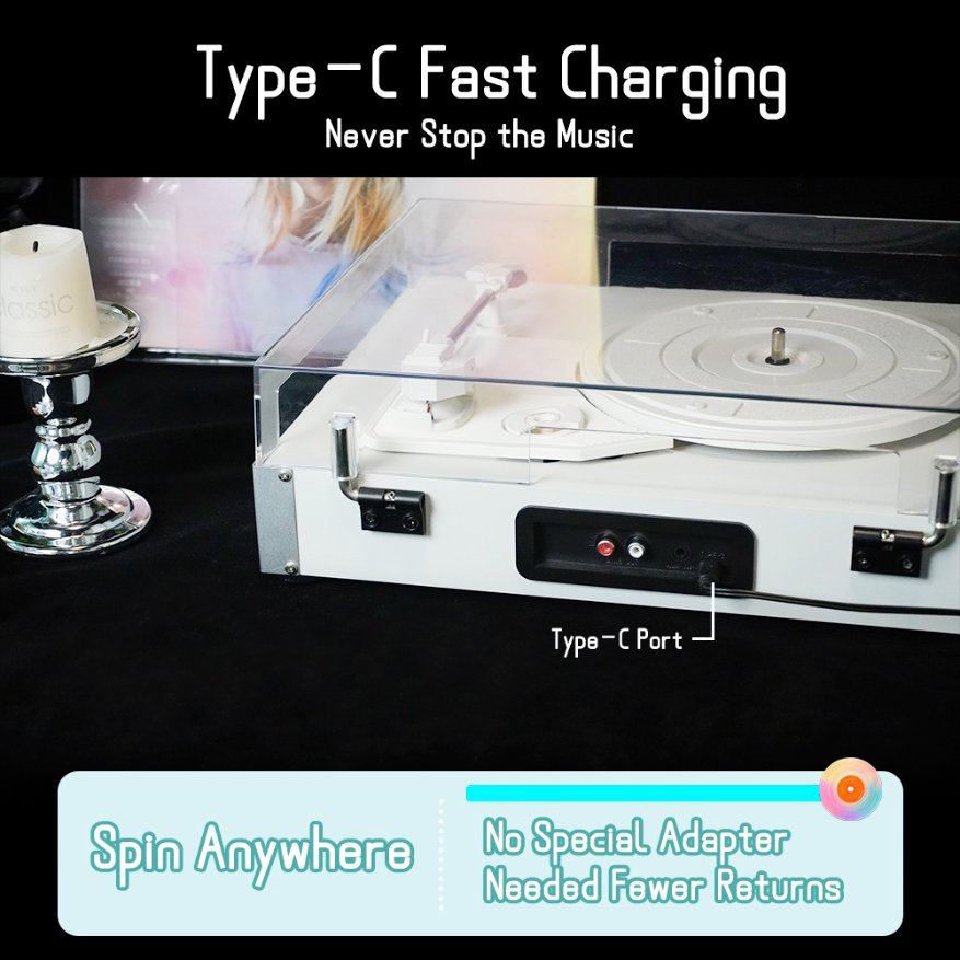 Ретро-проигрыватель винила с Bluetooth, 3 скорости, деревянный корпус