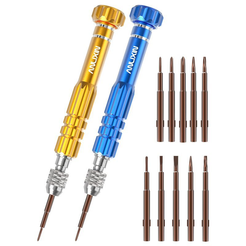 Мини-отвертка прецизионная магнитная, набор бит S2