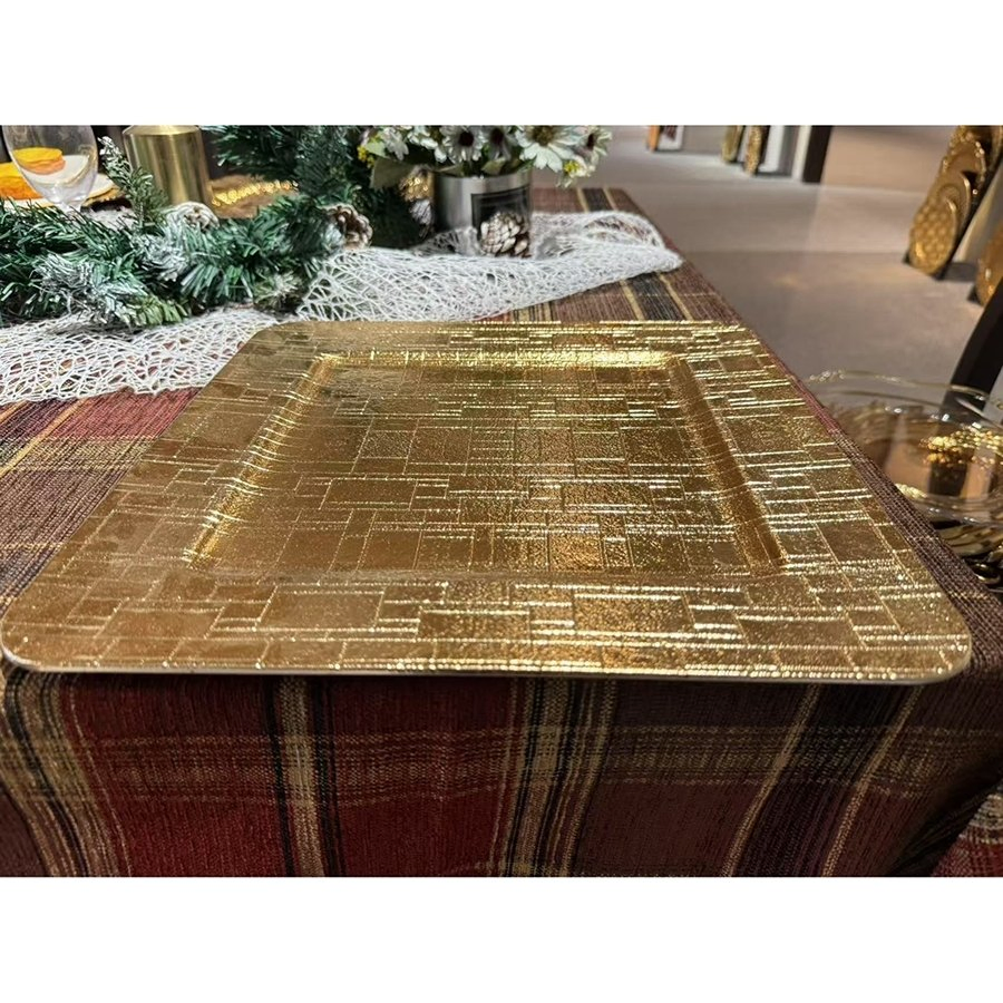 Quality Assured 33X1.5cm Dimensions Plastic Disposable Fine Dining Restaurant Charger Plate