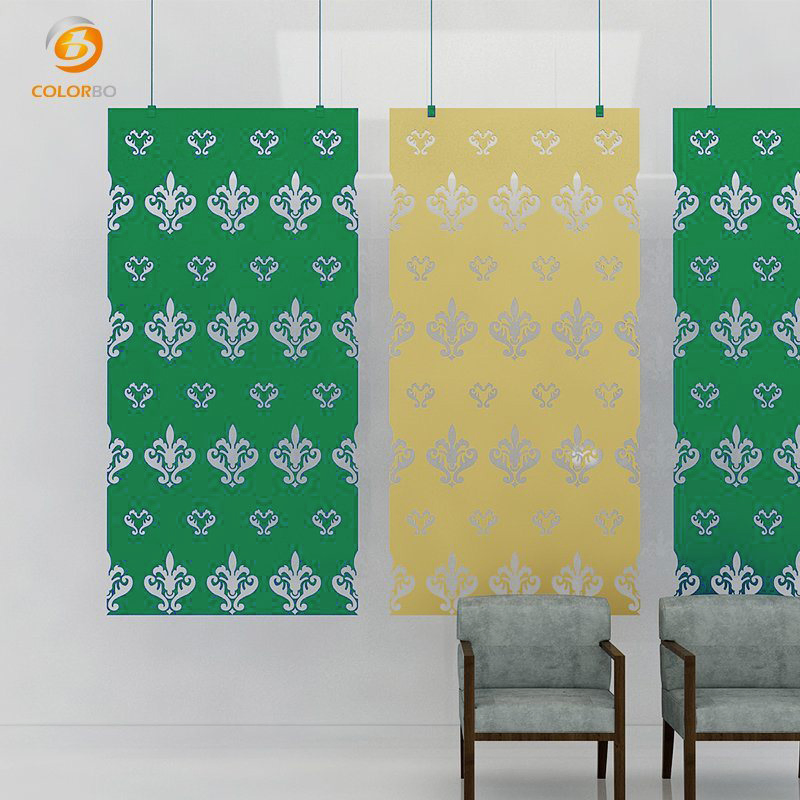 OEM E0 Sound Absorption Customized PET Panel Acoustic Padded Movable Partition screen