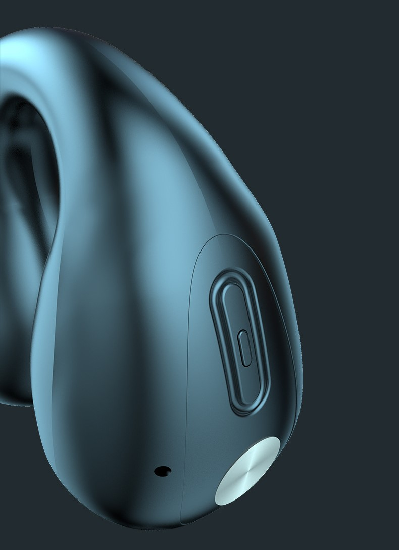 Wireless Earphones 5.3 Bone Conduction Earphones Ear Clip Design Touch Control LED Earbuds Sports Earphones