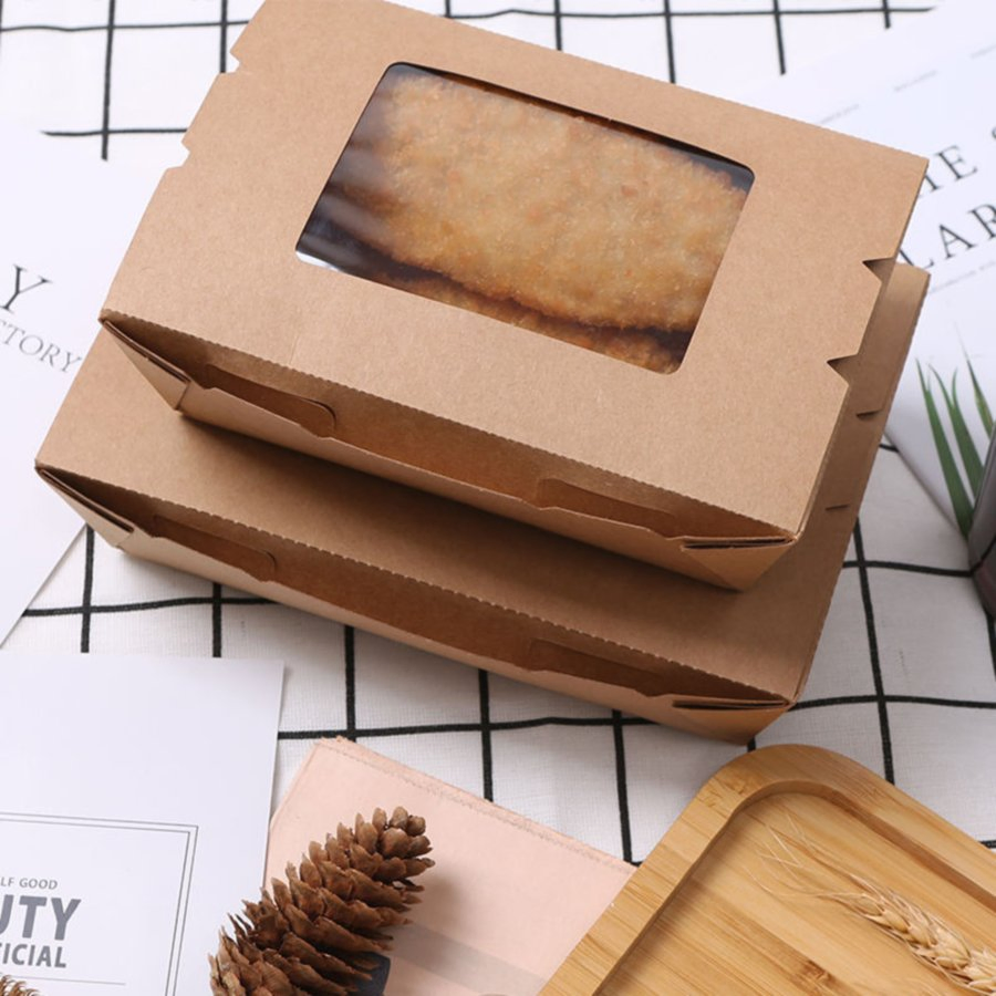 Sustainable Kraft Window Lunch Box for Catering and Delivery