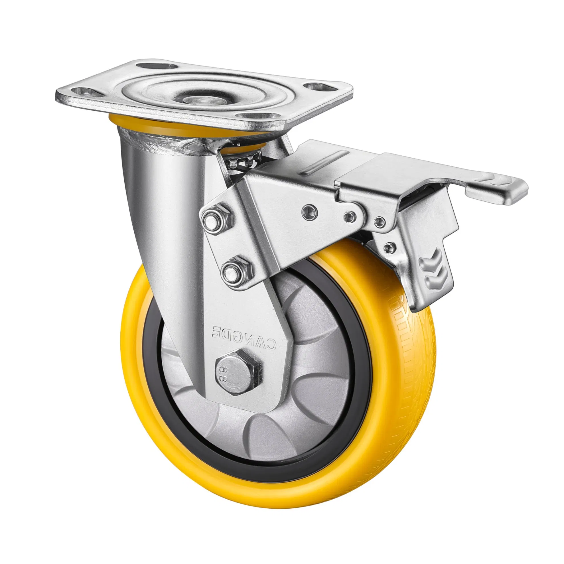 Harder Urethane Caster Drive Wheel Key Steel Core Polyurethane Track Roller Heavy Duty Load Solid PU Wheel