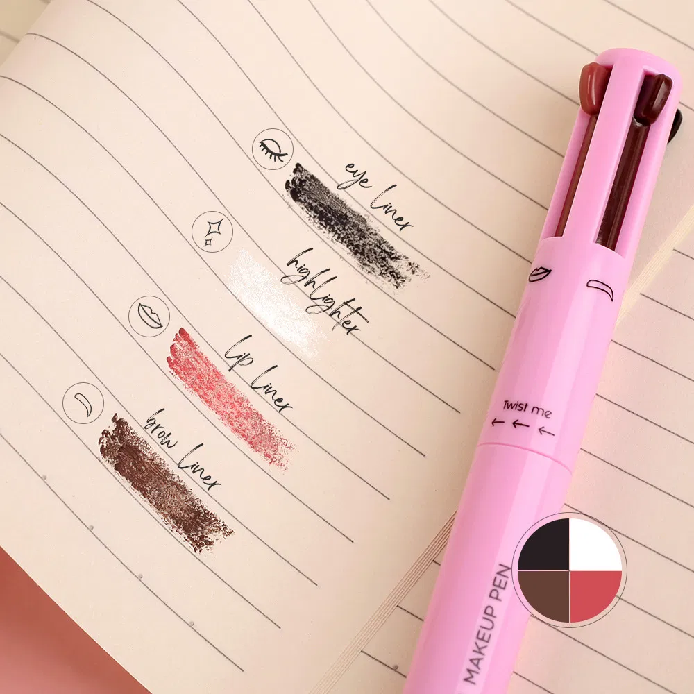 No Logo 4-in-1 Makeup Pen Highlighter Lip Liner Eyeliner Eyebrow Pencil Lip Liner Makeup Pen