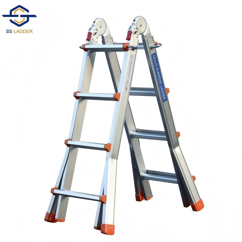 Wholesale Modern Design Multi-Purpose Articulated Ladder Double Sided Telescopic Ladder Aluminum Small Giant Ladder with Wheels for Household