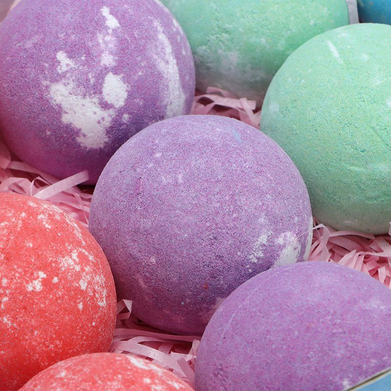 Hot Selling Vegan Natural Lavender Flower Bubble Fizzy Organic Bath Bombs Gift Set Wholesale Bath Fizziers