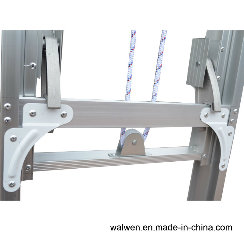 Top Safe Extension Aluminum Ladder with Agility Rope &Flexible Pulley