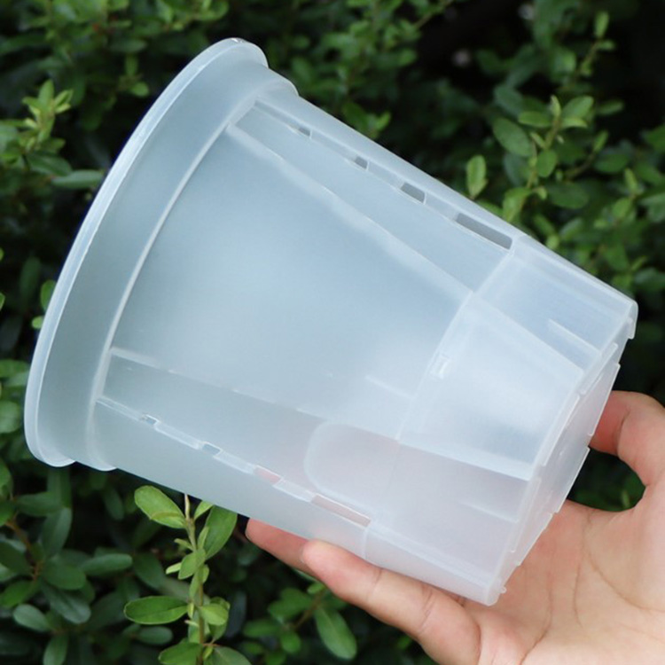 Горшок для орхидей пластиковый прозрачный цветной 12 см