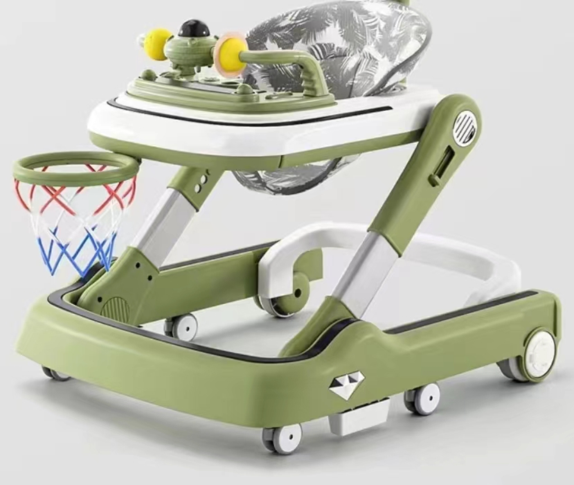 New Kids Wheel Cushion Baby Walker 6-18 Months Anti-Rollover Scooter Music Toy Car with Basket