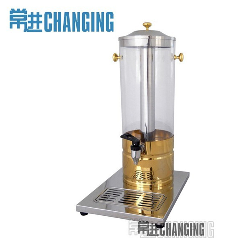 Single-Tank Hotel Octagon Beverage Juice Dispenser with Gold-Plated