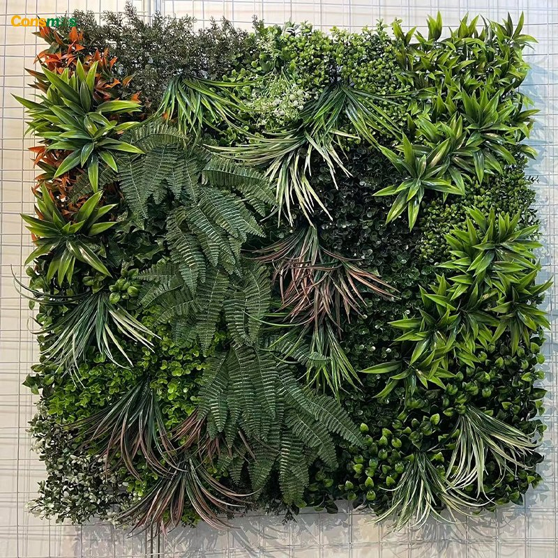 Artificial Greenery Hanging Leaves Plant Fake Green Leaf Grass Wall for Garden Decor