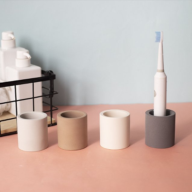 Diatomaceous Earth Toothbrush Holder, Bathroom Toiletries, No-Drill Toothbrush Rack