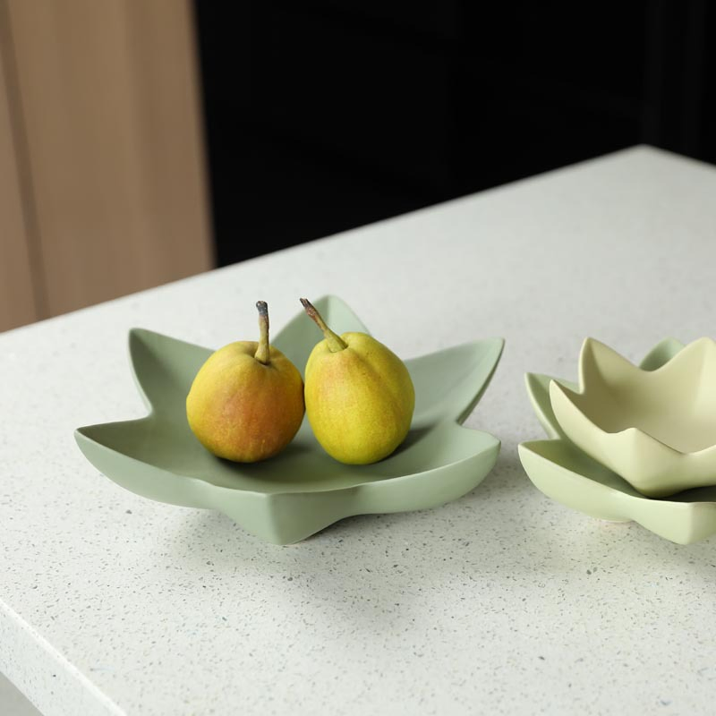 Creative Ceramic Fruit Tray with Candlestick for Decor