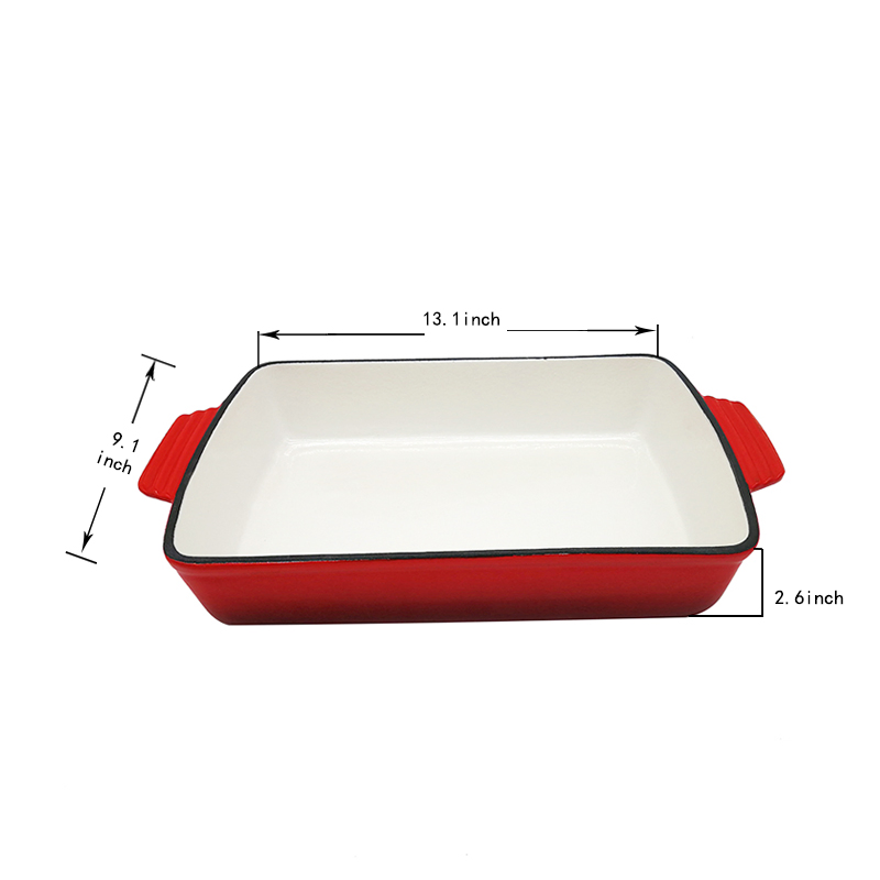 Enamel Rectangular Deep Cast Iron Baking Pan Manufacturer From China