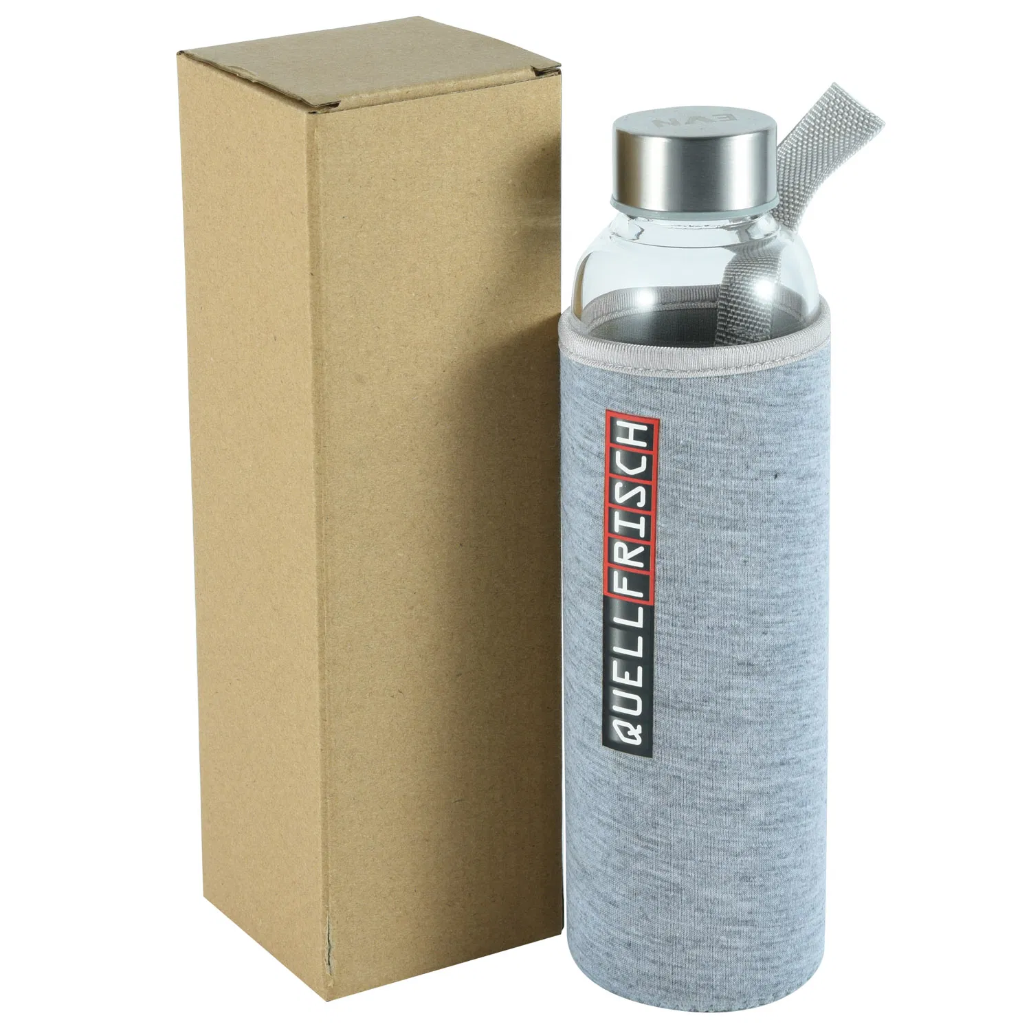 Personalized Custom 500ml Sports Glass Bottle Auto Glass Bottle with Neoprene Sleeve