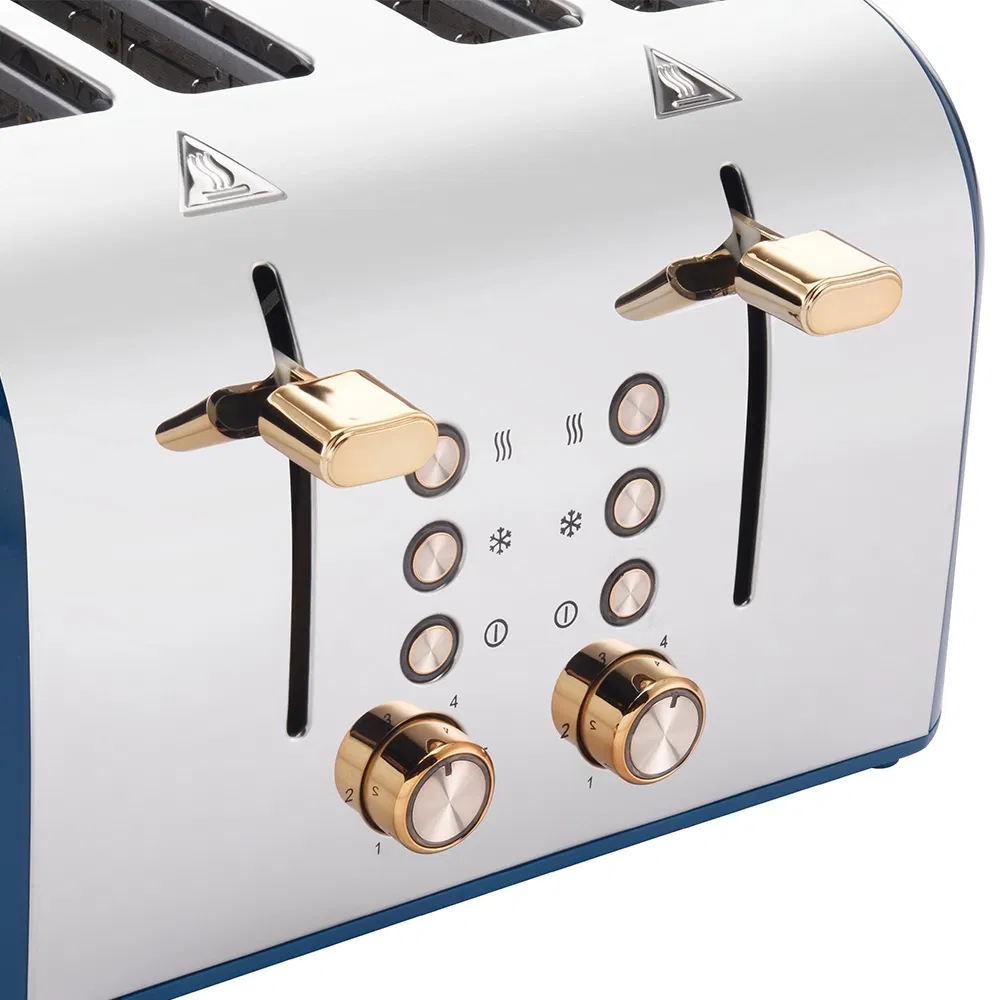 Hot Selling Sandwich 4 Slice Stainless Steel Bread Maker with 6 Bread Color Settings
