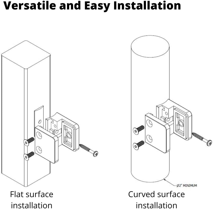 Square Glass Clamp, Glass Railing Latch, Silver Plated Aluminum Clip, Suitable for Flat and Curved Square Glass/Acrylic Surfaces. Suitable for Railings, Shelves