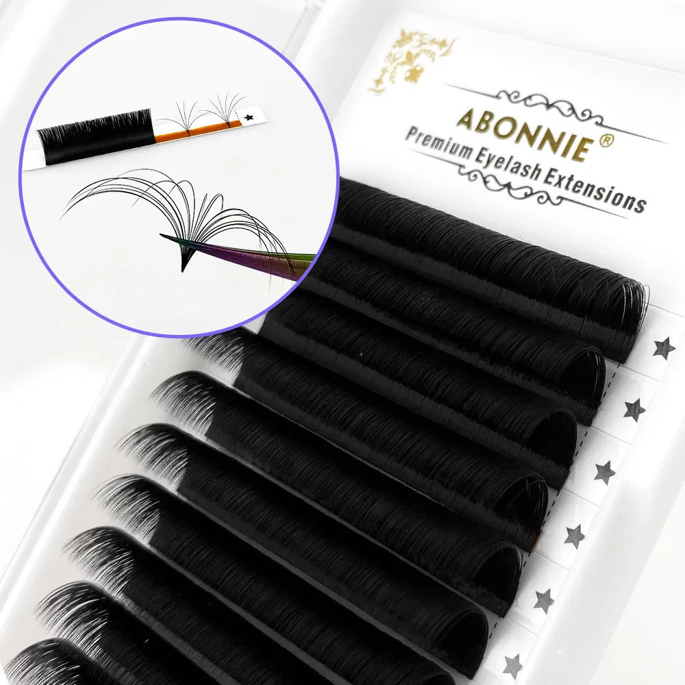 8d 10d 20d Pre Made Lash Fans Trays Long Short Stem Eyelashes