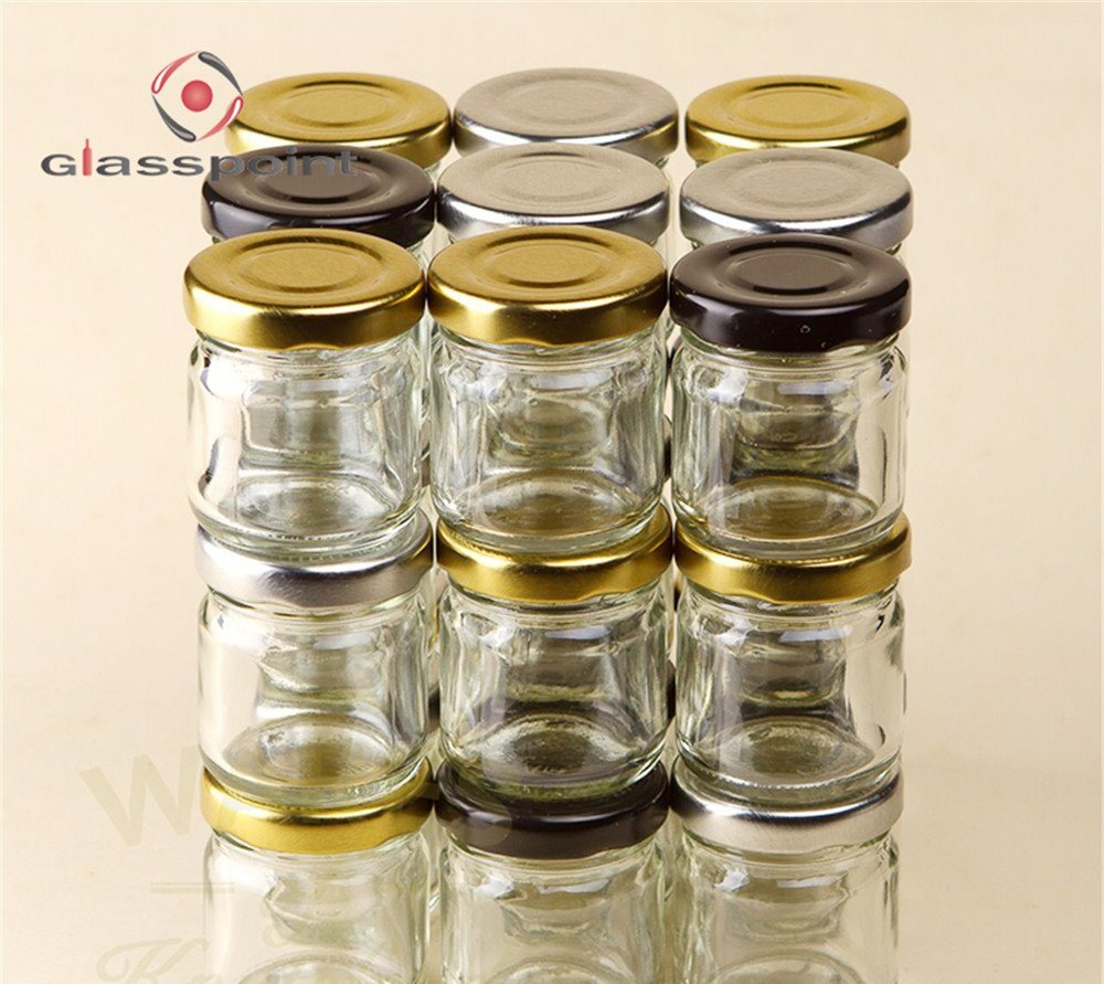 Clear Empty Round Jam Butter Honey Food Storage Glass Jar with Screw Lid