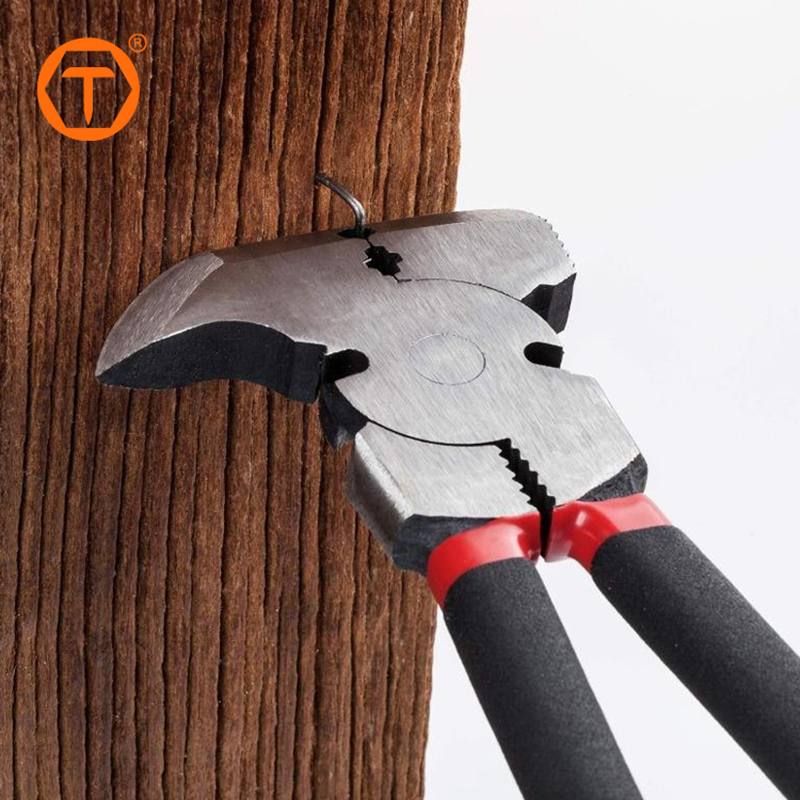 Heavy Duty 10 Inch Hammer Head Barbed Wire Fencing Tools Multi Staple Remover Puller Fence Cutter Pliers