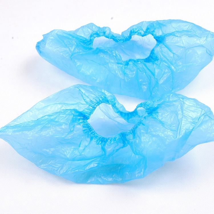 CPE Shoe Covers with Elastic Bands and Non-Slip Textured Soles for Sterile Work Environments