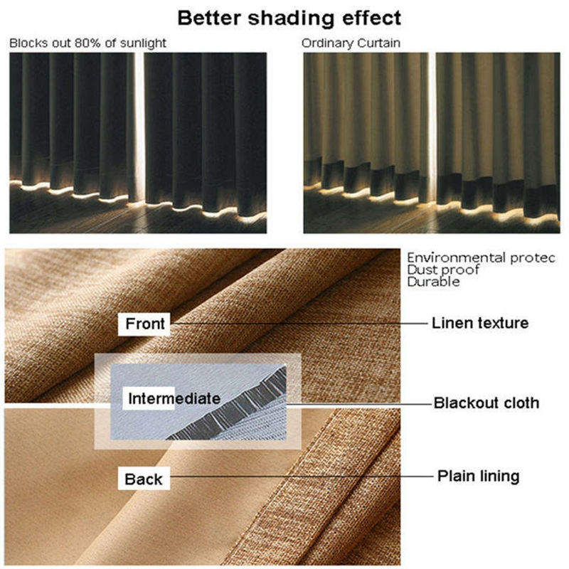 Thick Wave Pattern Linen Drapes Curtain Blind for Stylish Living Hotel Office Spaces