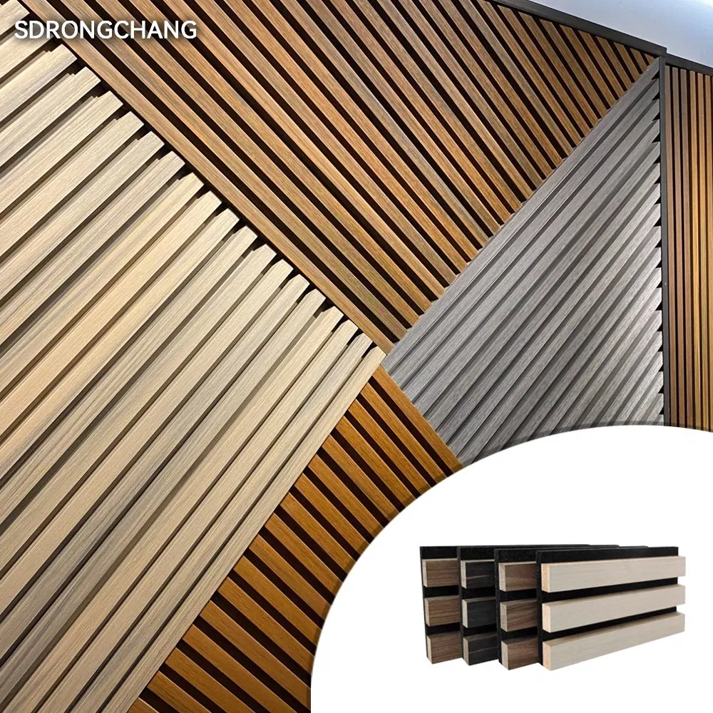MDF Akupanel Diffusion Slat Ceiling Sound Proof Wall Wooden Veneer Acoustic Panels