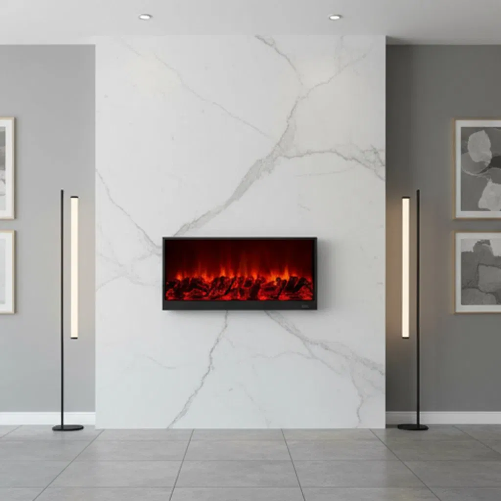 Elegant 1800mm Electric Fireplace with Realistic Flame Effect