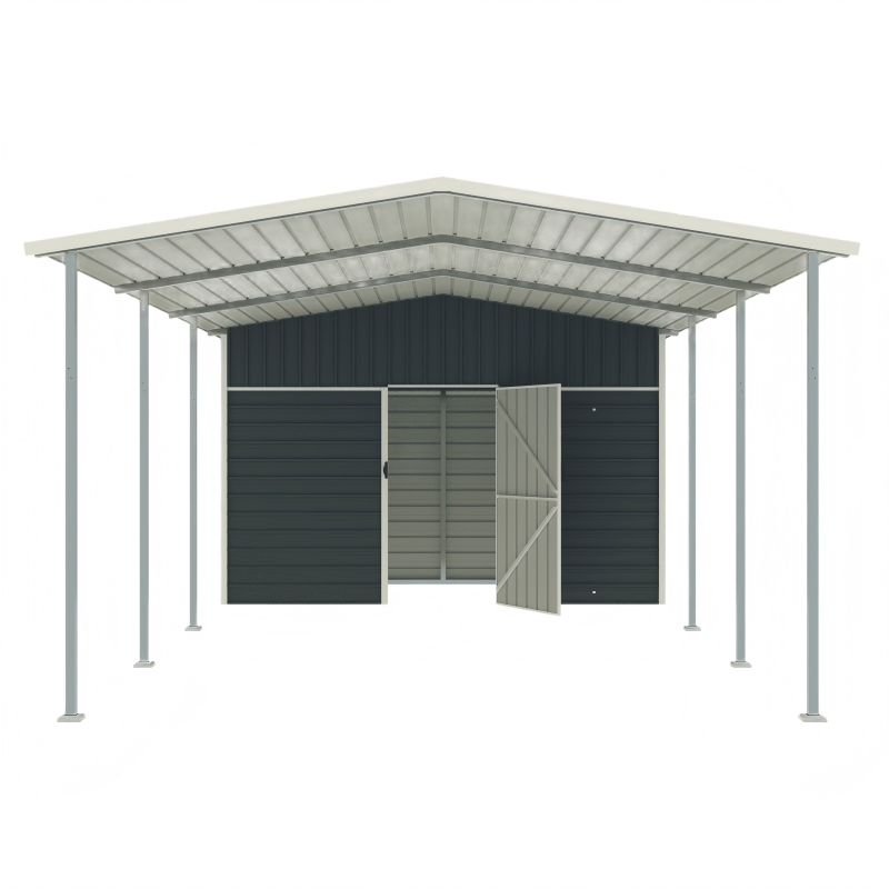Weatherproof Galvanized Steel Roof Metal Carport Canopy Shelter