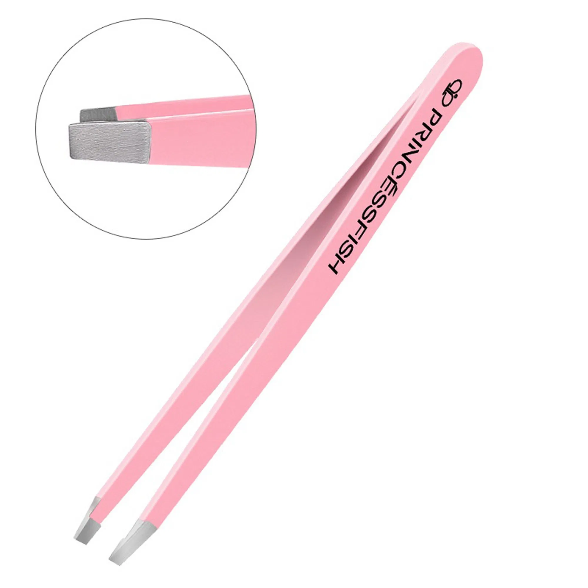 2 Pack Slant Tip Professional Stainless Steel Eyebrow Tweezers for Women Men