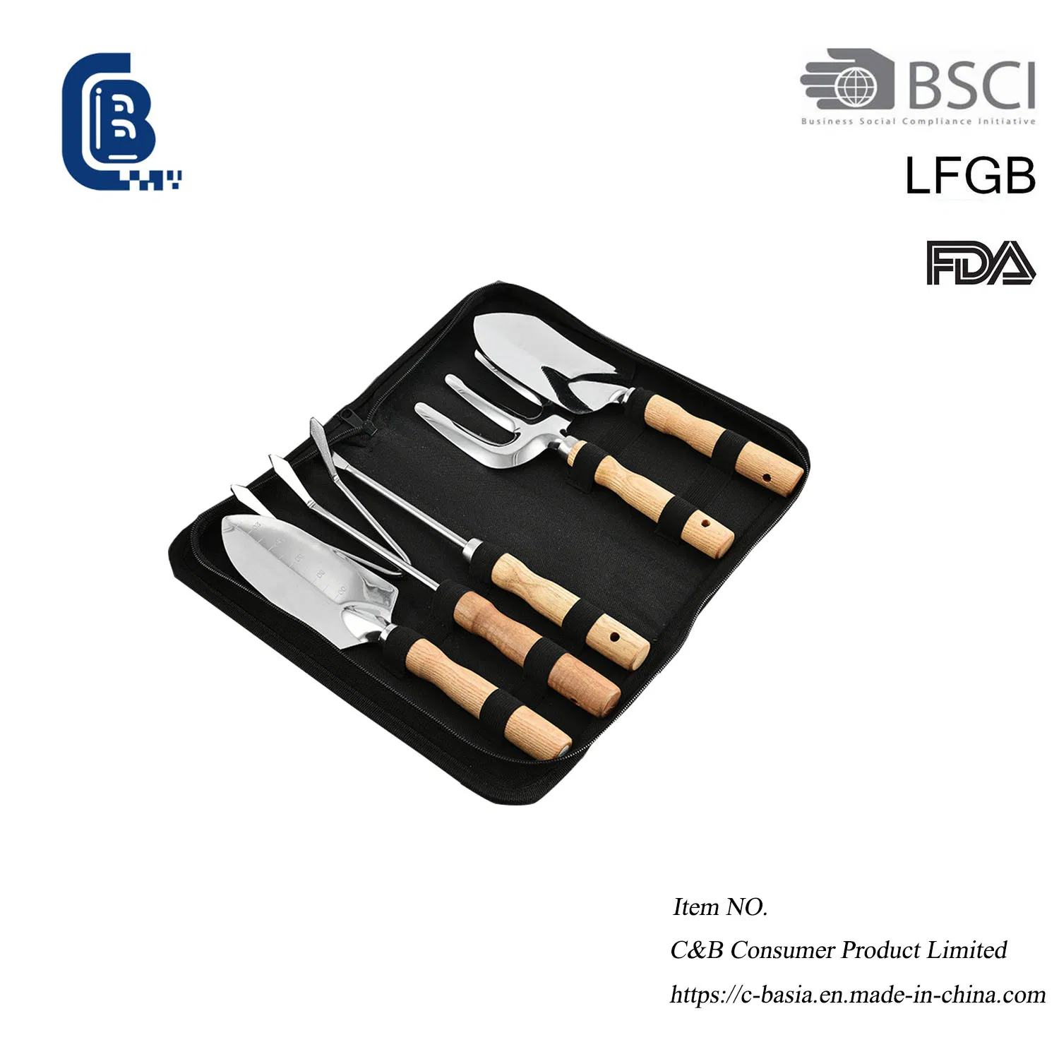 5 PCS Multifunction Garden Tools Kits Set with Carry Bag