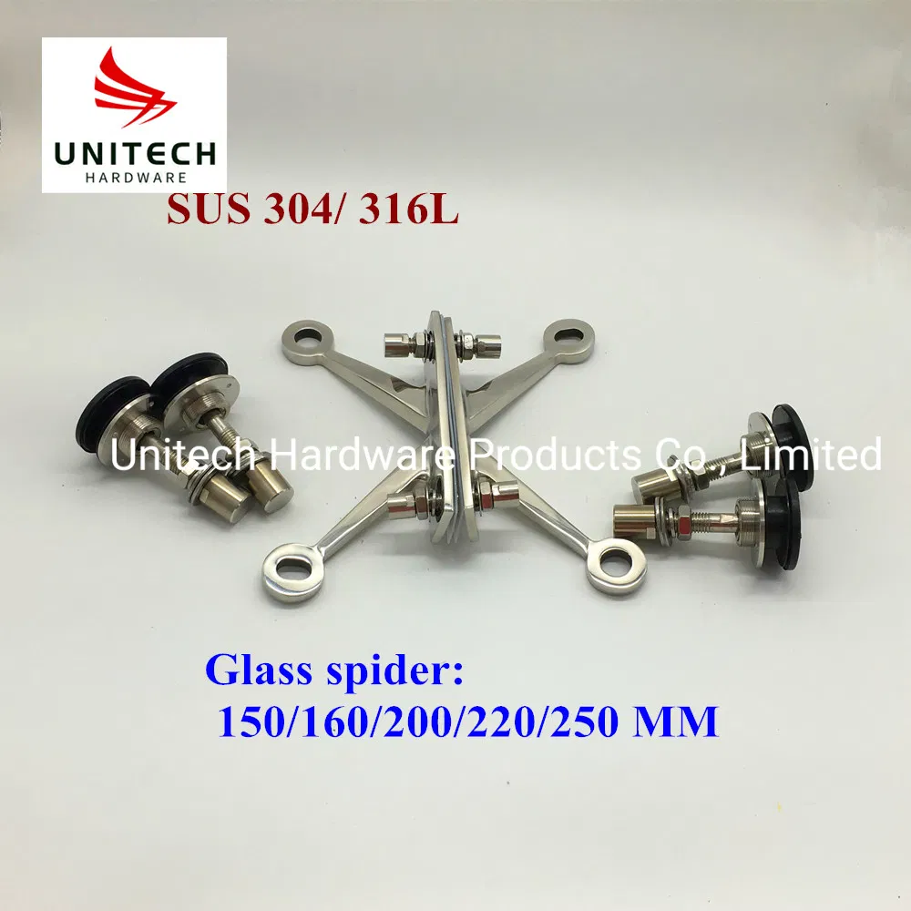SS316L K Shape Glass Curtain Wall Fitting Glass Spider with Routel Glass Connector Accessories
