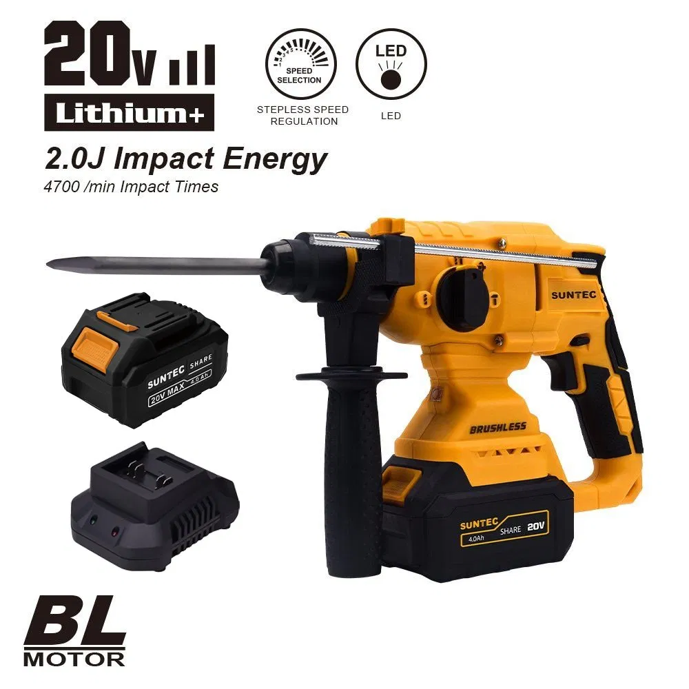 Suntec Factory Industrial Power Drill 20V Power Tool Cordless Brushless Rotary Hammer