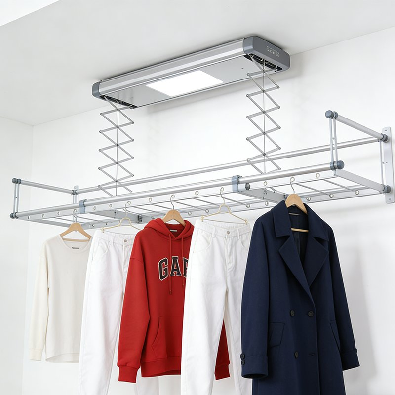 Smart Clothes Drying Rack Balcony Home Use Stylish Design Adjustable Height Air-Drying Rack