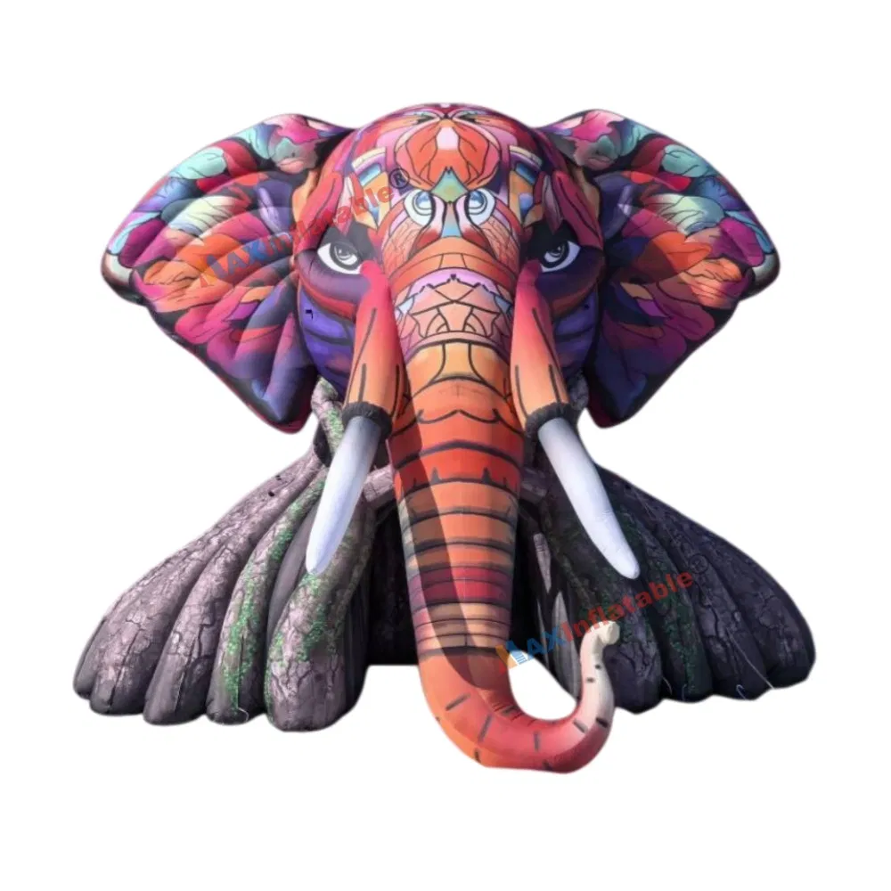 Maxinflatable Music Festival Custom Giant Inflatable Elephant Head Stage Air Model