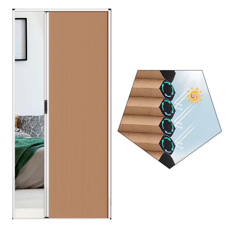 New Design Interior Room Aluminium Honeycomb Blind Sliding Door Non-Woven Fabric Folding Slide Retractable Door Window Blinds
