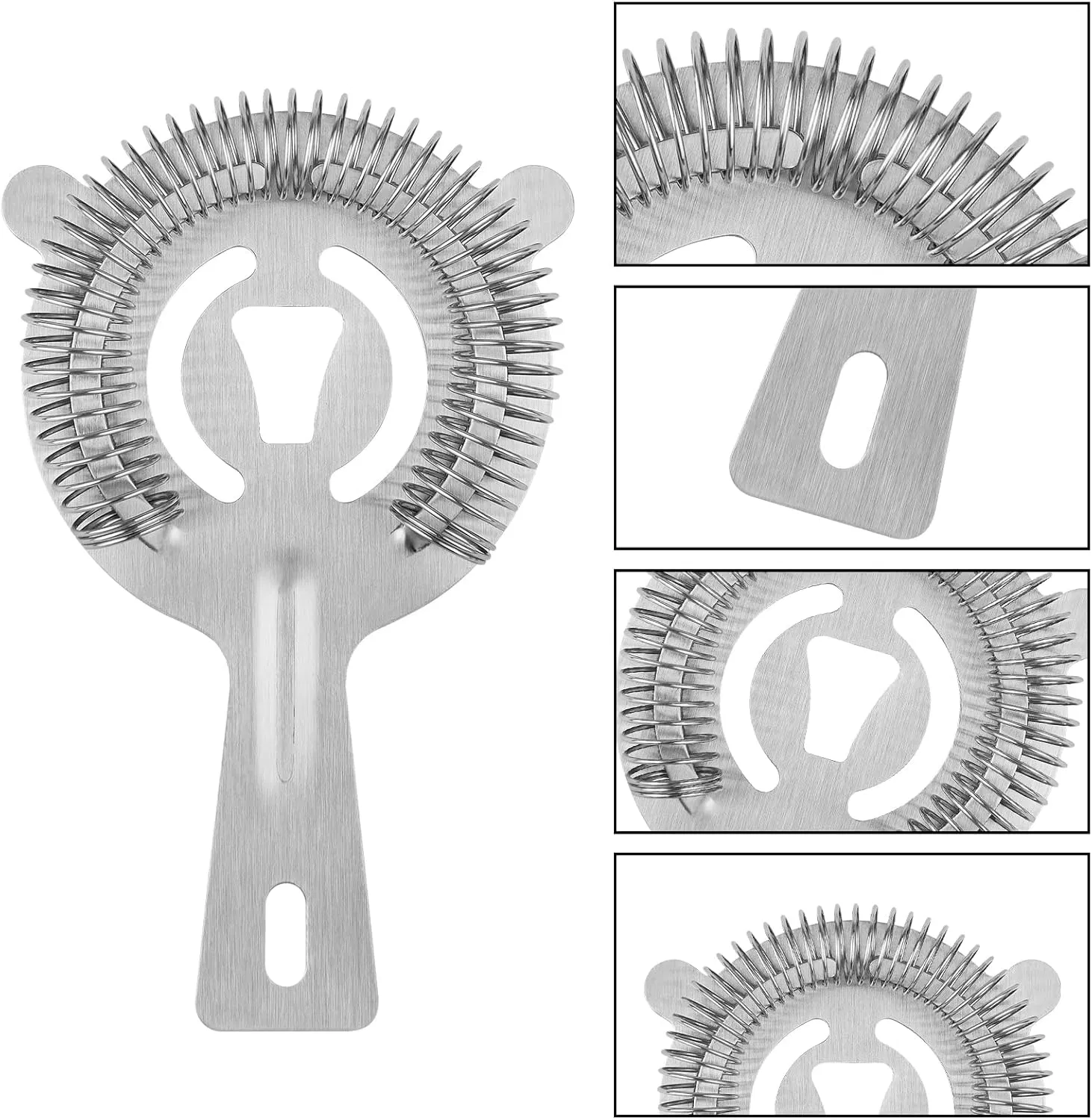 Cocktail Strainer Bar Tools Bar Strainer with High Density Spring, Stainless Steel Bartender Accessories for Filtering Cocktail Drink, Professional Bartending