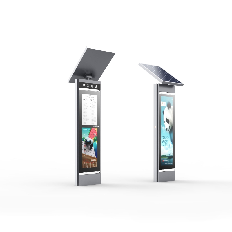 Multilingual High-Brightness Solar Panel Bus Stop LCD Sign