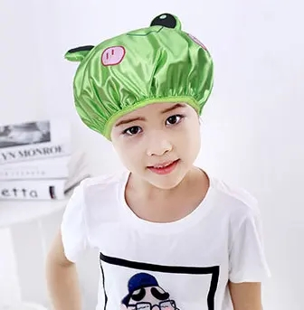Cute Kids Shower Cap Funny Cartoon Shower Bath Hair Waterproof Caps