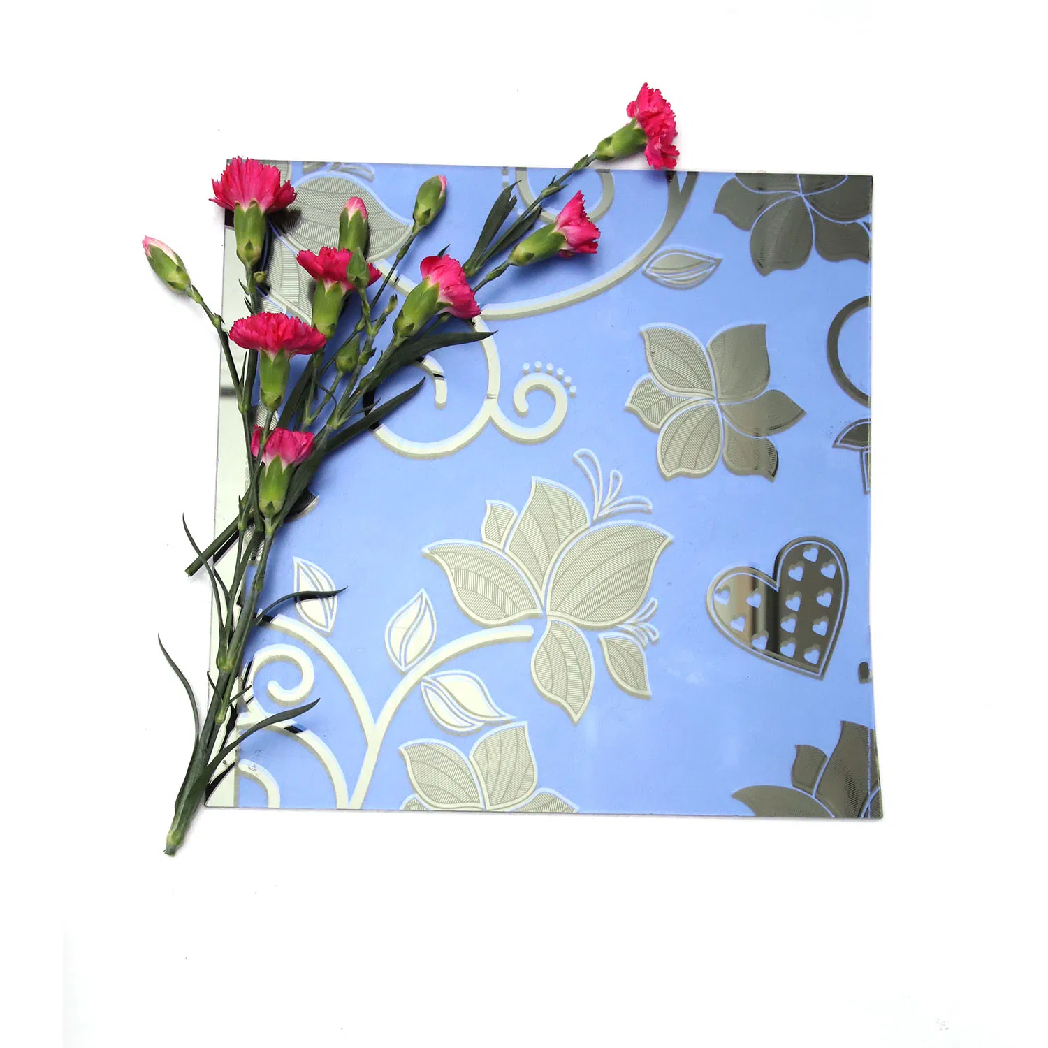 Acid Etched Titanium Ice Flower Glass Decorative Design Frosted Glass