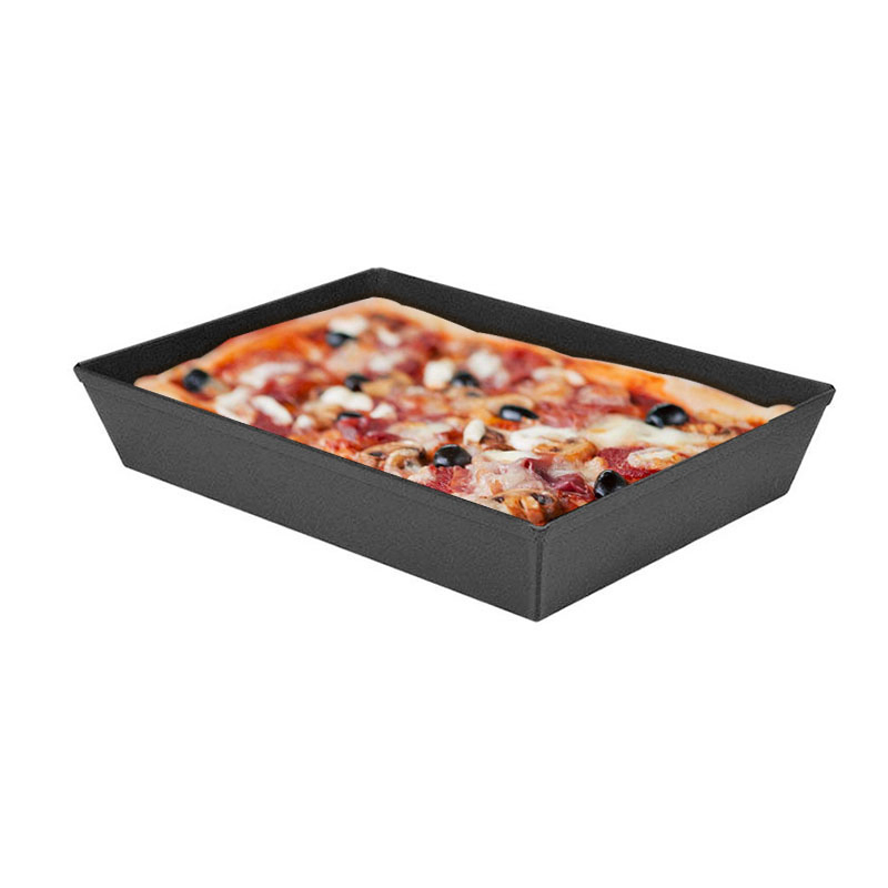 Custom Handmade Non Stick Aluminium Rectangular Detroit Style Pizza Pan Pizza Baking Tray Deep Dish Baking Pan for Oven
