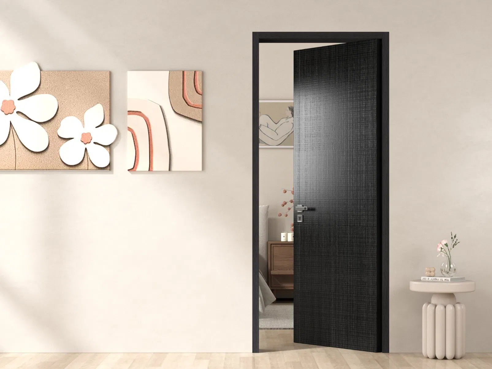 Durable Safe Resistant Solid Wood Front Entrance Door for Family Door Panel