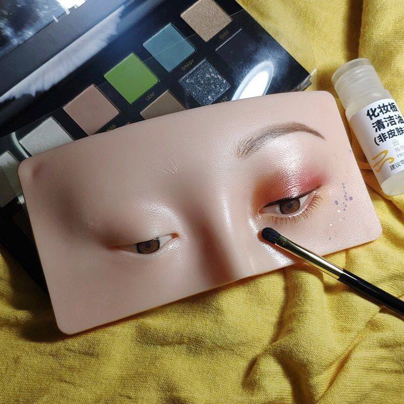 Simulated Face Silicone Makeup Board Reusable Eyebrow Eye Makeup Board Practice