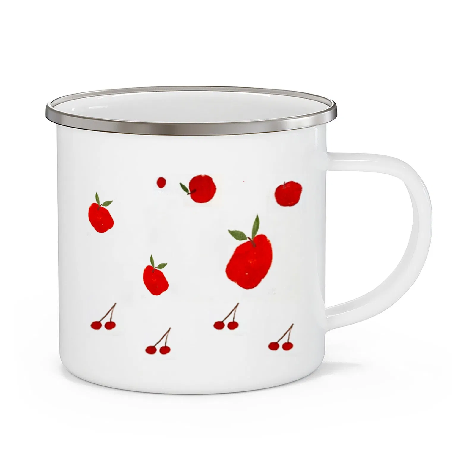 10oz/20oz Promotion Custom Enamel Mug with Stainless Steel Rim Enamel Coffee Cup