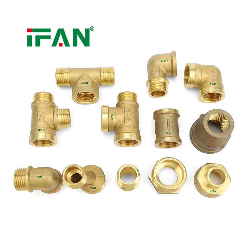 Ifan Accepting Custom Brass Plumbing Fittings 1/2"-2" Threaded Connection Elbow Tee Brass Fittings