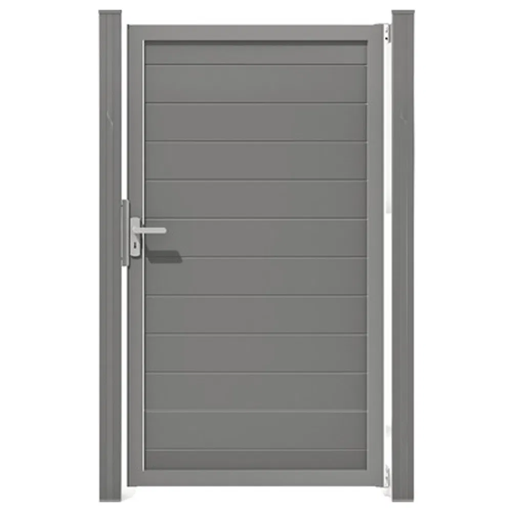 Outdoor DIY Aluminum Post WPC Composite Garden Fence and Gates Wood Plastic Composite Outdoor Gate Panel